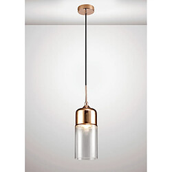 Luminaire Center Suspension design Mia Cuivre 1 ampoule 47cm