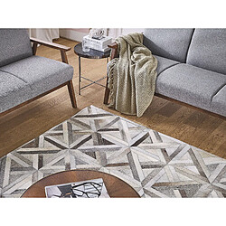 Avis Beliani Tapis patchwork en cuir beige et marron 140 x 200 cm TAYTAN