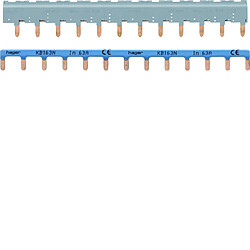 barre de pontage - 3 pôles + neutre - languettes - 12 modules - hager kbn863a