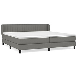 Maison Chic Lit Adulte - Lit simple Lit à sommier tapissier avec matelas moelleux - Meuble de Chambre - Gris foncé 200x200cm Tissu -MN12138