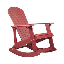 Beliani Chaise de jardin ADIRONDACK Bois d'ingénierie Rouge