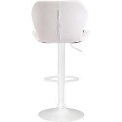 Non Tabouret de bar liège simili cuir blanc pas cher