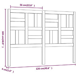 vidaXL Tête de lit Gris 126x4x104 cm Bois massif de pin pas cher