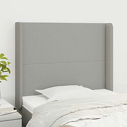 Maison Chic Tête de lit scandinave avec oreilles,meuble de chambre Gris clair 93x16x118/128 cm Tissu -MN57846