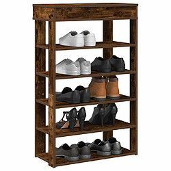 vidaXL Étagère à chaussures chêne fumé 60x30x98 cm bois d'ingénierie