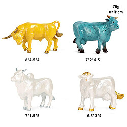 4x Figurine De Bétail Simulé Taureau Animaux Réalistes Jouet éducatif Style C pas cher