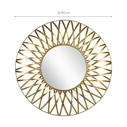 Avis Miroir soleil doré cadre métallique design décoratif Lima Ø 84 cm WOMO-DESIGN®