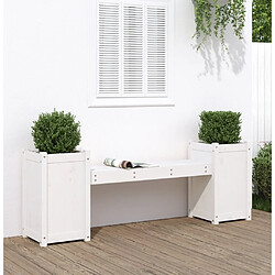 Maison Chic Banc d'extérieur | Banc avec jardinières blanc 180x36x63 cm bois massif de pin -GKD77471