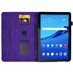 Etui en PU avec support, porte-cartes et porte-stylo pour votre Huawei MediaPad T5 10.1 - violet