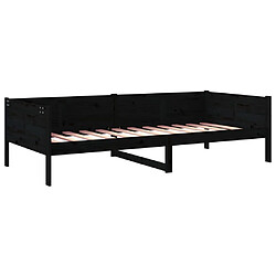 Avis vidaXL Lit de jour sans matelas noir bois de pin massif 80x200 cm