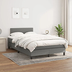 Maison Chic Lit Adulte - Lit simple Lit à sommier tapissier avec matelas moelleux - Meuble de Chambre - Gris foncé 120x200cm Tissu -MN13451