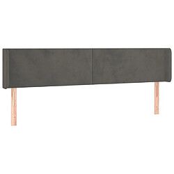 Avis Maison Chic Tête de lit scandinave à LED,meuble de chambre Gris foncé 203x16x78/88 cm Velours -MN54374