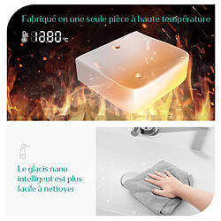 Acheter EMKE Vasque à Poser Salle de Bain en céramique, Lavabo rectangulaire en céramique Arc, blanc brillant - 43,5 x 39,5 x 13 cm