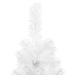 Acheter vidaXL Demi sapin de Noël artificiel mince avec support Blanc 150 cm