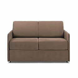 Inside 75 Canapé lit express COLOSSE couchage 120 cm matelas épaisseur 22 cm à mémoire de forme velours taupe