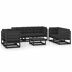 Maison Chic Salon de jardin 8 pcs + coussins - Mobilier/Meubles de jardin - Table et chaises d'extérieur Bois de pin massif -MN59235