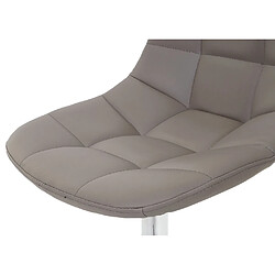 Acheter Decoshop26 Chaise de salle à manger x1 pivotante design rétro PVC gris taupe piètement chromé 04_0002193