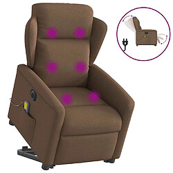 vidaXL Fauteuil inclinable de massage électrique Marron Tissu