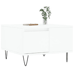 Avis Maison Chic Table basse,Table Console Table d'appoint, Table pour salon blanc 55x55x36,5 cm bois d'ingénierie -MN55876