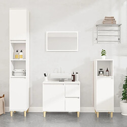 Maison Chic Armoire de salle de bain,Meuble de rangement,Meuble haut blanc 30x30x190 cm bois d'ingénierie -GKD552213