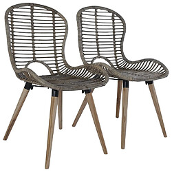 Maison Chic Lot de 4 Chaises à manger,Chaise pour cuisine marron rotin naturel -MN59763