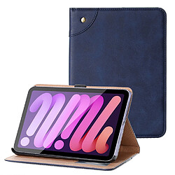 Etui en PU style rétro avec support bleu pour votre Apple iPad mini (2021)