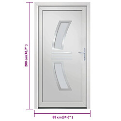 vidaXL Porte d'entrée Blanc 88x200 cm PVC pas cher