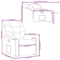 vidaXL Fauteuil inclinable Cappuccino Similicuir pas cher