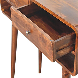 Artisan Furniture Table console Sonata en bois massif noyer avec fente ouverte, mobilier d'affichage élégant pas cher