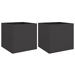 vidaXL Jardinières 2 pcs noir 49x47x46 cm acier