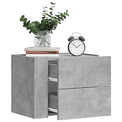 vidaXL Tables de chevet murales 2 pcs gris béton 45x30x35 cm