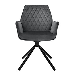 ML-Design 4 Chaise de bureau pivotante en velours siège ergonomique accoudoirs anthracite