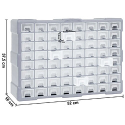 vidaXL Organisateur multi-tiroirs avec 64 tiroirs 52x16x37,5 cm pas cher