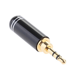 Acheter 2.5mm stéréo trrs connecteur de conducteur mâle 3 pôles noir