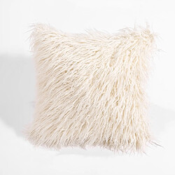 Wewoo Coussin de voyage Velvet Long En Peluche Couverture Populaire Carré Furry Maison Lit Décoration Taie D'oreiller, Taille: 45 x 45 cm (Beige)