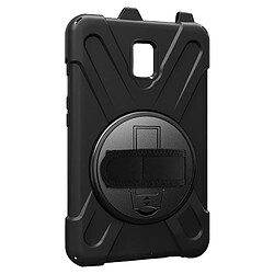 Avizar Coque pour Samsung Tab Active 2 Bi matière Poignée Rotative Support Noir