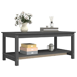 Avis vidaXL Table basse Gris 110x55x45 cm Bois massif de pin