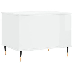 Maison Chic Tabls basse,Table Console pour salon Blanc brillant 60x44,5x45 cm Bois d'ingénierie -MN63351 pas cher