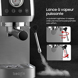 iceagle Machine à Expresso avec Buse à Mousse de lait CM1665B 1350W, 20 Bar Pression de l'espresso