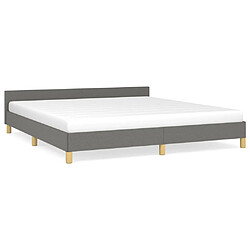 Maison Chic Lit adulte - Cadre Structure de lit avec tête de lit Contemporain Gris foncé 160 x 200 cm Tissu -MN83691