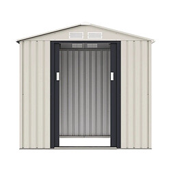 Avis Habitat Et Jardin Abri de jardin métal Nebraska - 4.07 m² - Beige/Gris anthracite