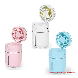 Acheter Mini Humidificateur Portatif à Brume Fraîche avec Ventilateur pour Bureau de Chambre à Coucher Veilleuse LED à 2 Modes de Brume 3 Vitesses de Ventilateur Rechargeables