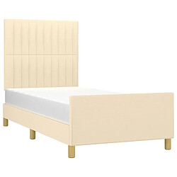 Avis Maison Chic Lit adulte - Cadre Structure de lit avec tête de lit Contemporain Crème 80x200 cm Tissu -MN55368