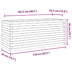 vidaXL Jardinière 110x40x46 cm bois de pin massif pas cher