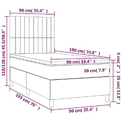 vidaXL Sommier à lattes de lit avec matelas Bleu foncé 90x190 cm pas cher