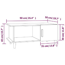 vidaXL Table basse chêne marron 90x50x40 cm bois d'ingénierie pas cher