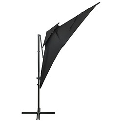 Helloshop26 Parasol déporté à double toit 250 x 250 cm noir 02_0008568