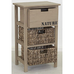 Aubry Gaspard Commode en bois et maïs " Nature" 3 tiroirs.