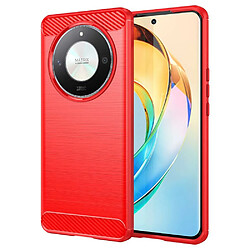 Htdmobiles Coque pour Honor Magic 6 Lite 5G - housse etui silicone gel carbone + verre trempe - ROUGE