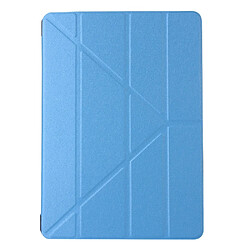 Etui en PU origami façon soie avec support bleu clair pour votre Apple iPad 10.2 (2019)